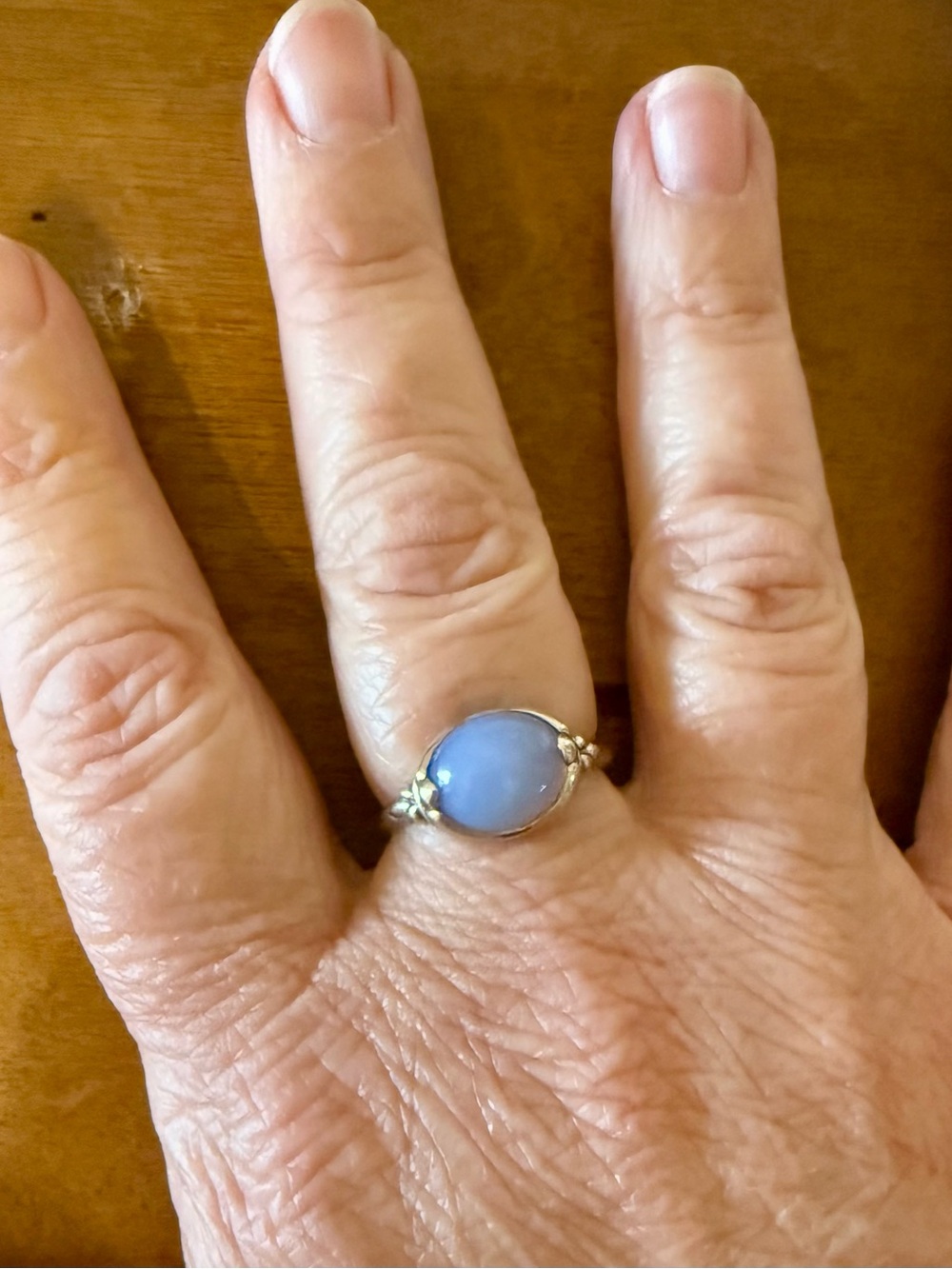 Sundance Sterling Silver Lavender Blue Chalcedony Oval Ring